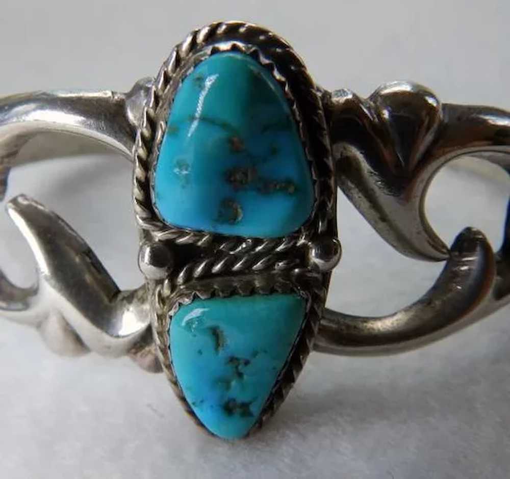 Nellie Tso Navajo Sterling Sand Cast Bracelet Wit… - image 3