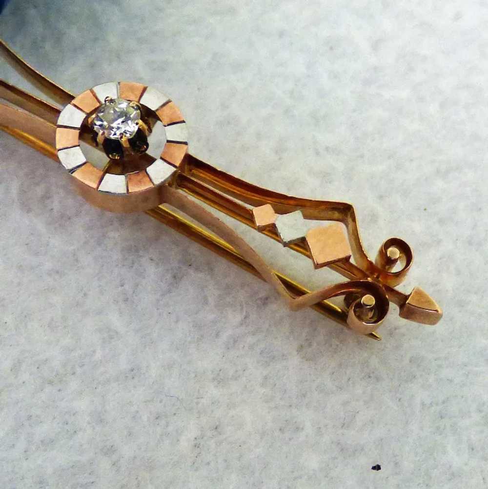 Victorian 14k Arrow Pin - image 3