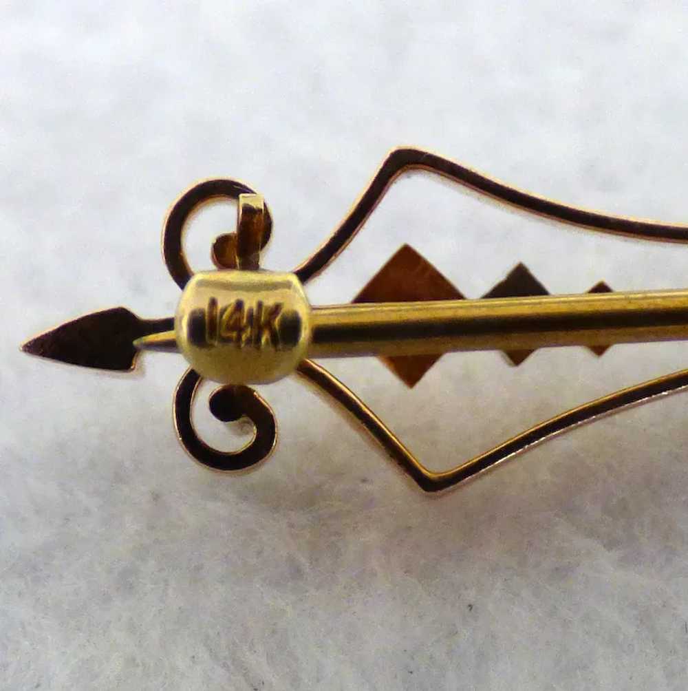 Victorian 14k Arrow Pin - image 8