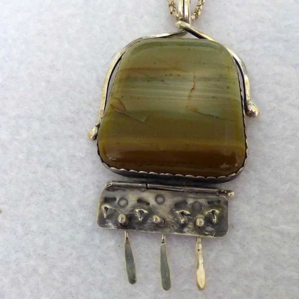 Sterling and Jasper Necklace - image 2