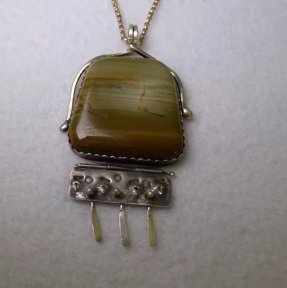 Sterling and Jasper Necklace - image 4