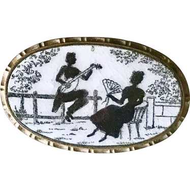 Victoria Courting Silhouette Brooch