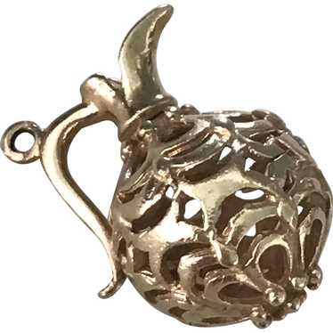 Ornate Carafe Vintage Charm 10K Gold Three-Dimens… - image 1