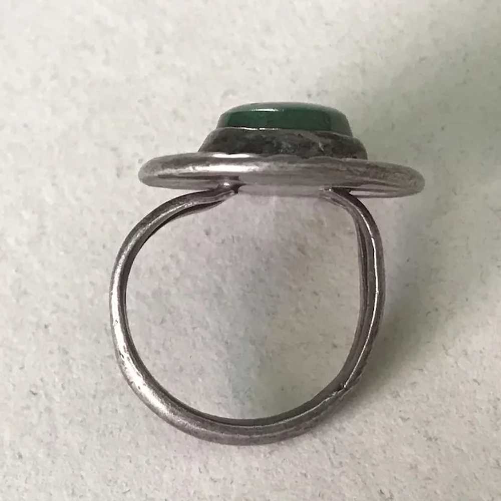 Native American Vintage Ring Sterling Silver Turquo Gem