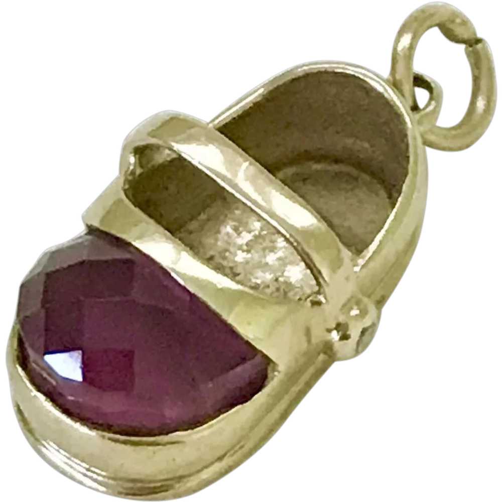 Amethyst February Birthstone Vintage Shoe Charm T… - image 1