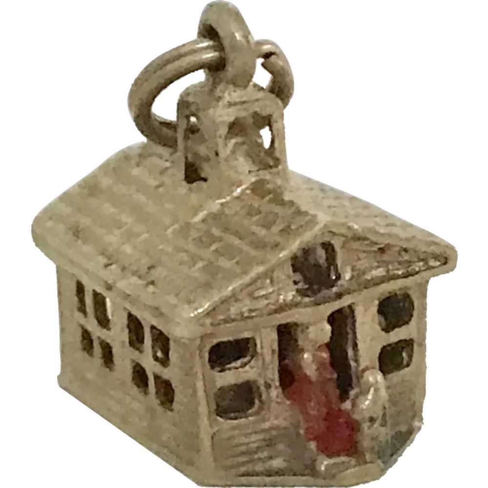 School House Vintage Charm 14K Gold Three-Dimensi… - image 1