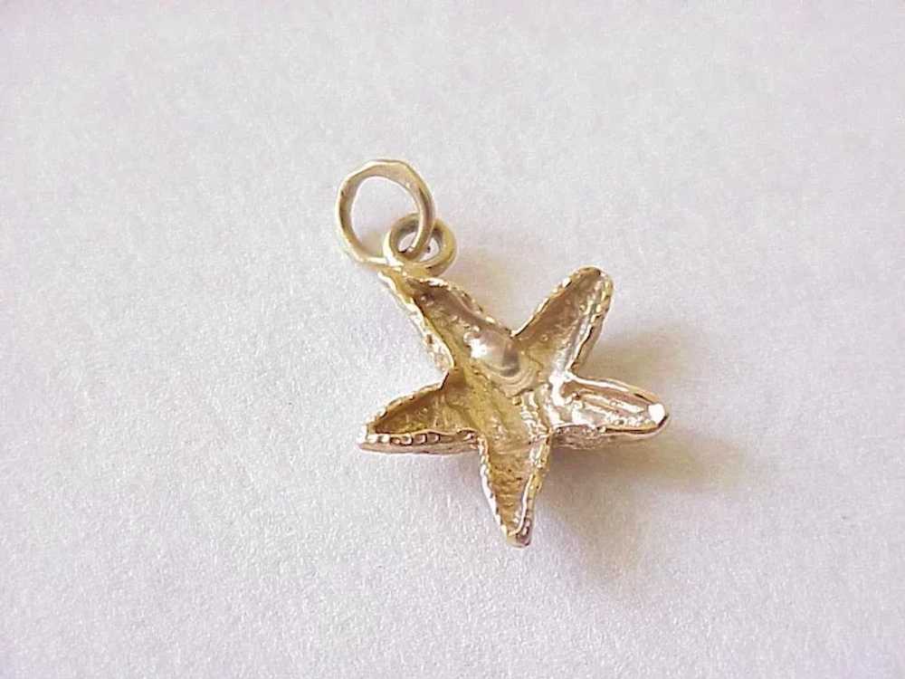 Starfish Nautical Charm 14K Gold, Three Dimension… - image 2