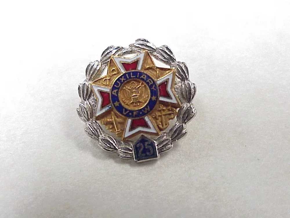 Vintage VFW Auxiliary Pins 25 / 30 Year Sterling … - image 5