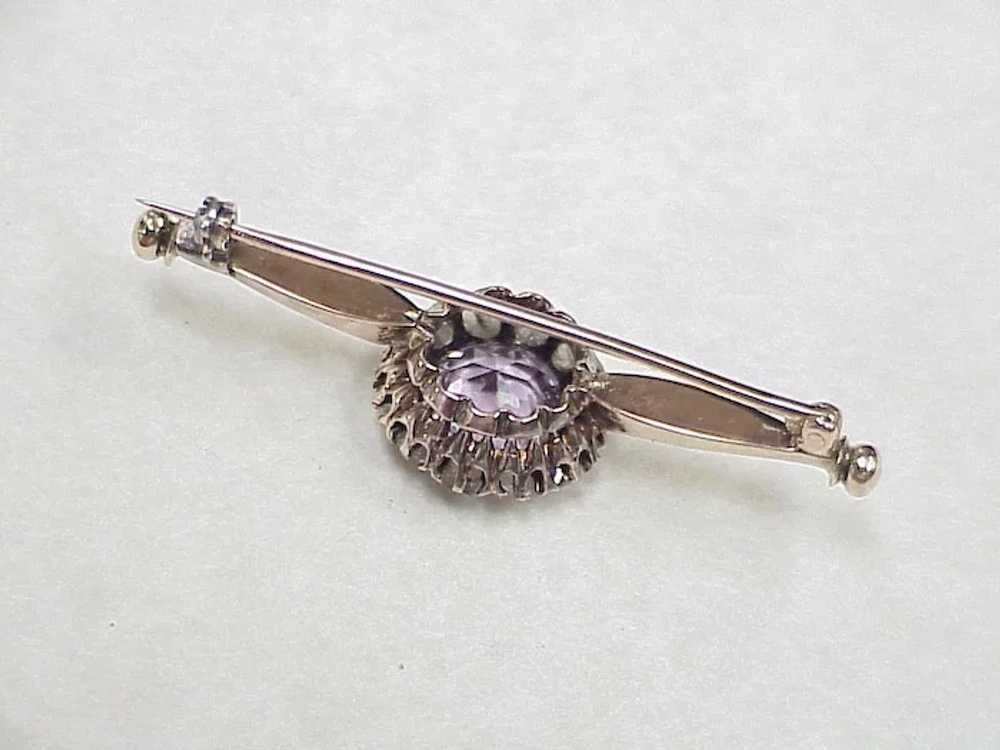 Victorian Pin / Brooch Rose Cut Diamond &amp; Ame… - image 5