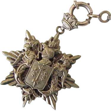 Amazing Coat of Arms Pendant on Ornate Book-Link … - image 1