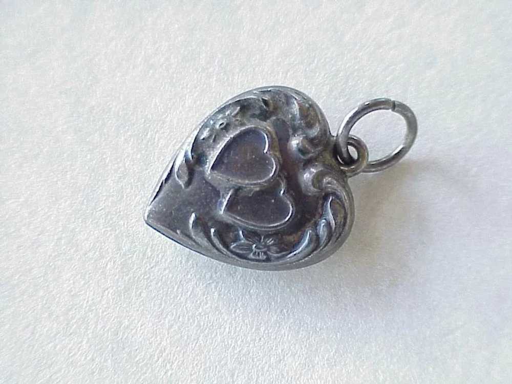 Puffy Heart Vintage Charm Double Hearts & Forget … - image 3