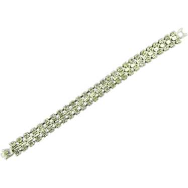 Vintage 3 row crystal rhinestone Bracelet - image 1