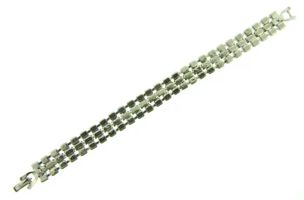 Vintage 3 row crystal rhinestone Bracelet - image 2