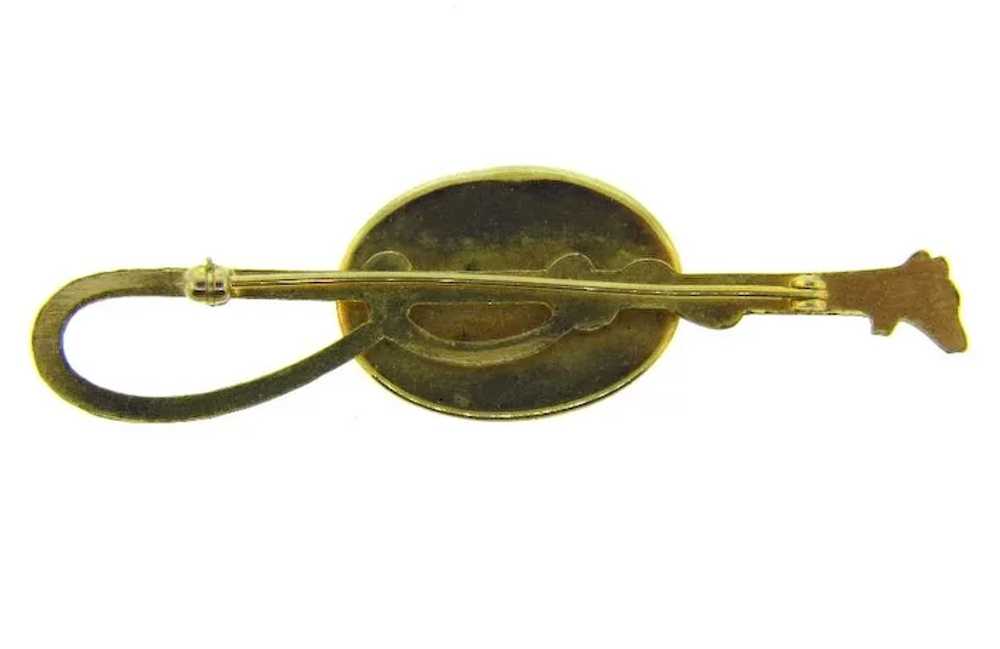 Vintage Essex glass Equestrian Bar Pin - image 2