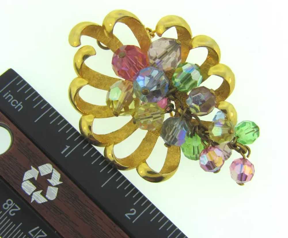 Signed Parklane colorful vintage Brooch with crys… - image 4