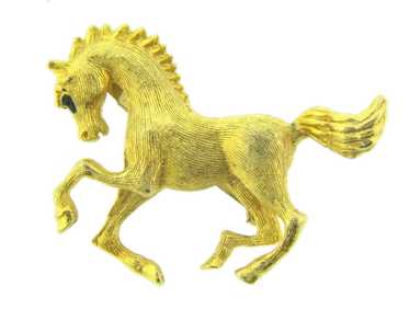 Vintage figural gold tone horse Scatter Pin - image 1