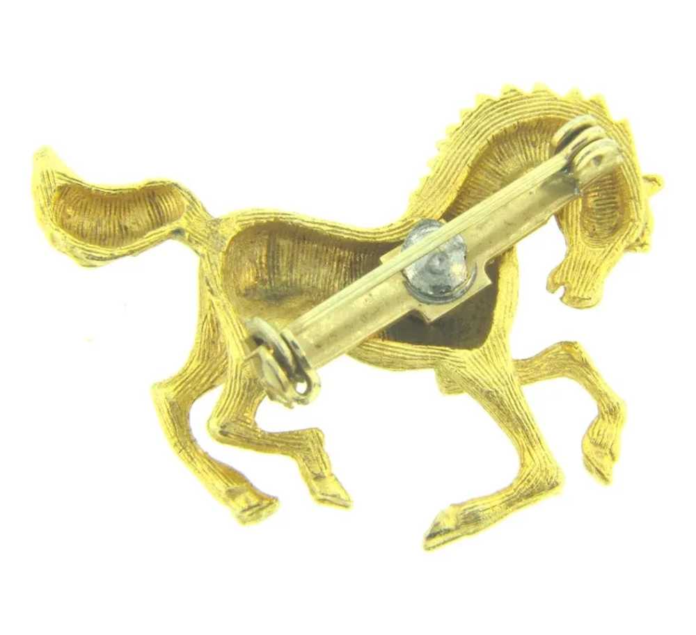 Vintage figural gold tone horse Scatter Pin - image 2