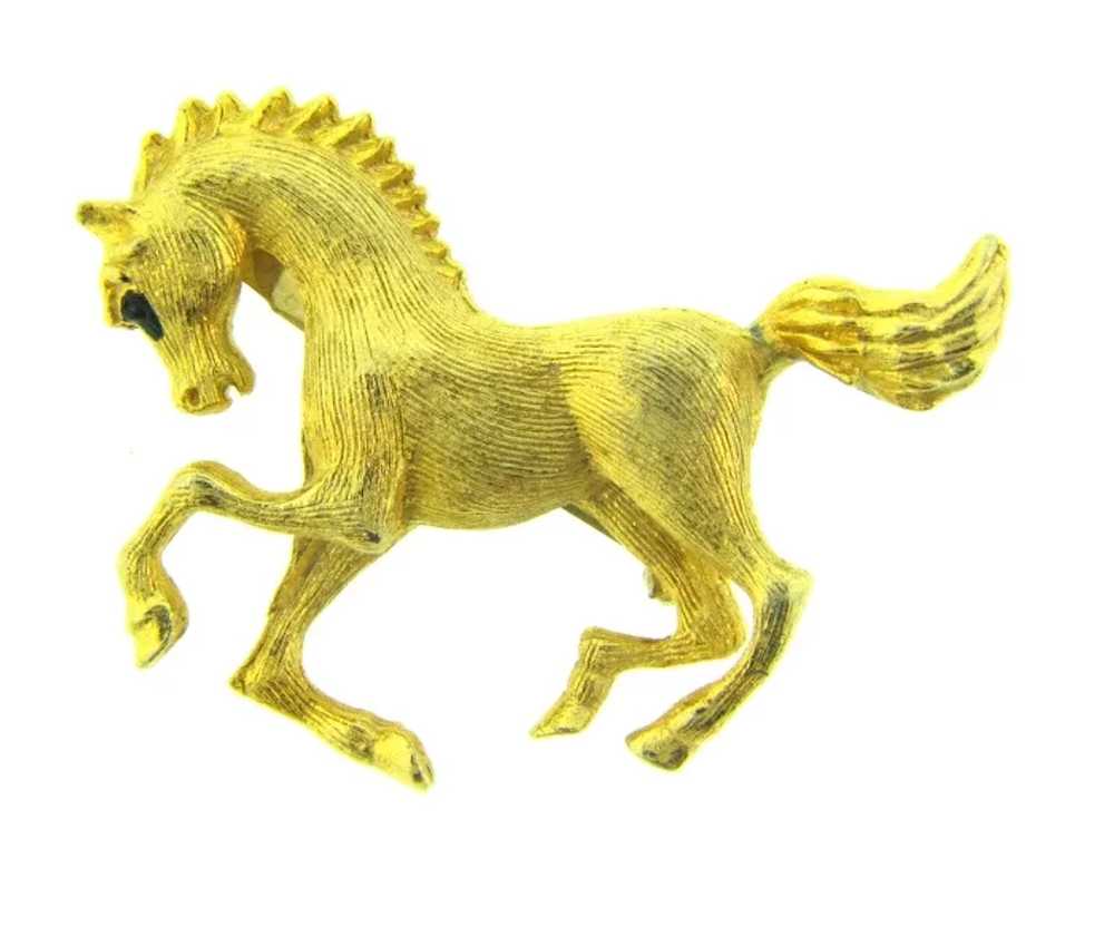 Vintage figural gold tone horse Scatter Pin - image 4