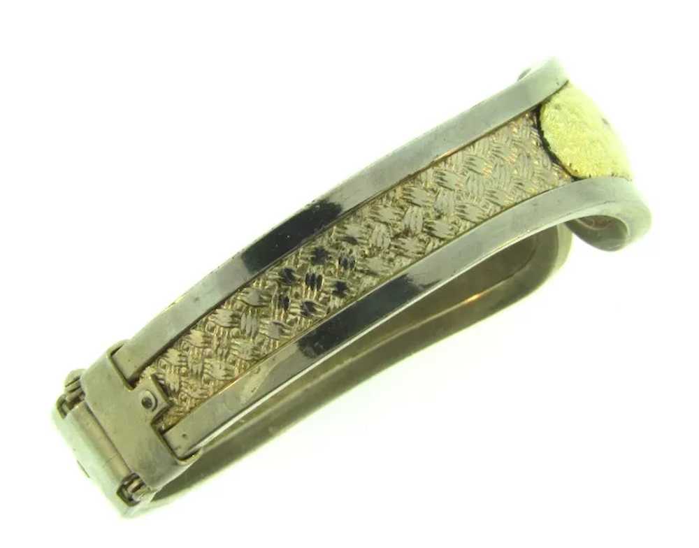 Vintage guilloche clamper Bracelet - image 2