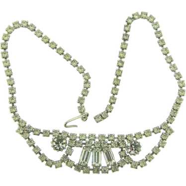 Vintage 1950's crystal rhinestone festoon choker … - image 1