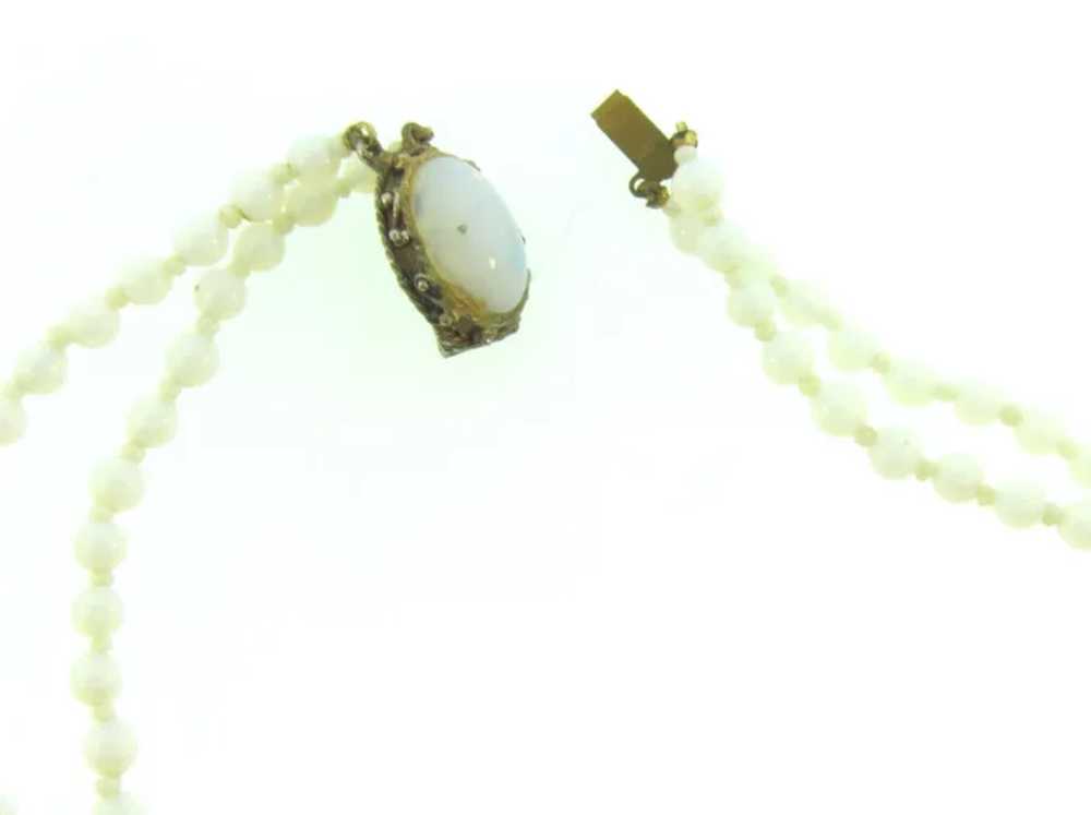 Vintage opaline glass bead double strand Necklace - image 2