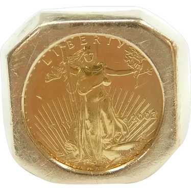 2002 $5 22k American Eagle Coin in Geometric Bezel