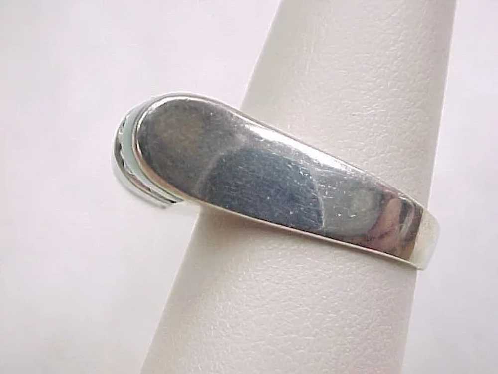 Vintage Sterling Silver Inlay Onyx, Agate and Mar… - image 5