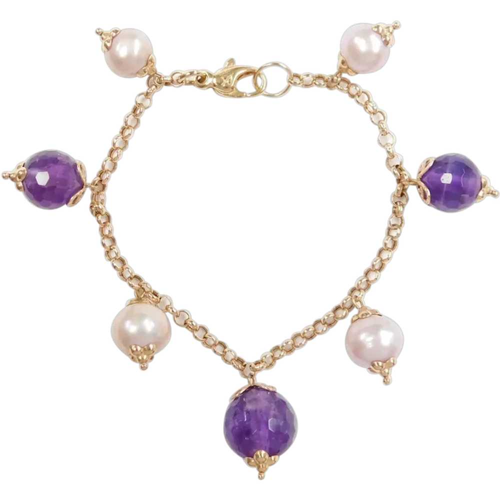 Art Deco Graduated Faceted Amethyst Bead Gold Filled Necklace - Ruby Lane