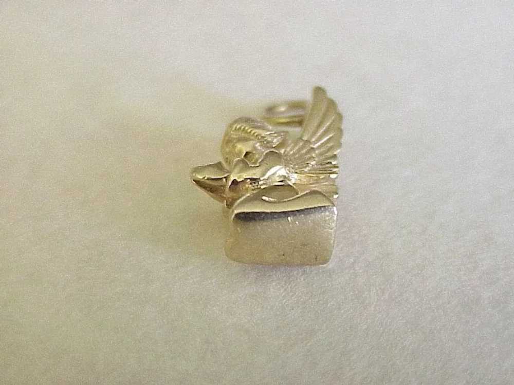 Vintage Praying Angel Charm 14K Gold Three Dimens… - image 3