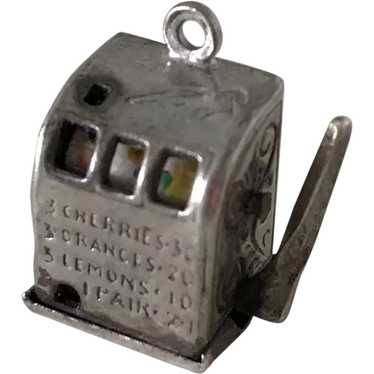 Mechanical Slot Machine Vintage Charm Sterling Si… - image 1