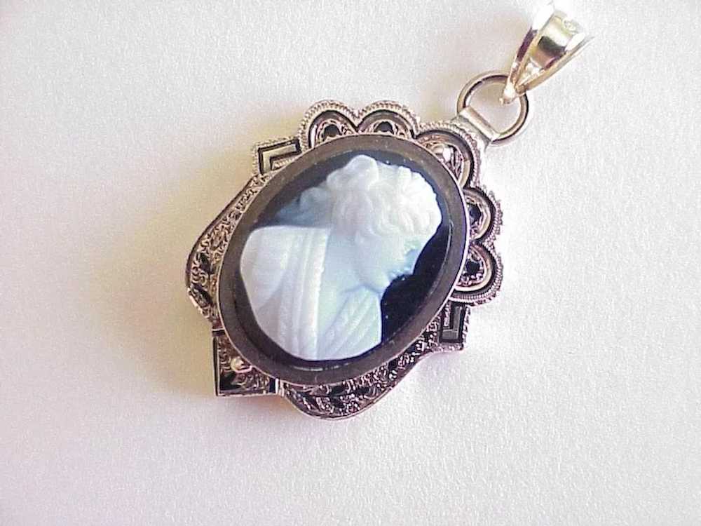 Victorian Hard Stone Cameo Pendant Taille d'Eparg… - image 5