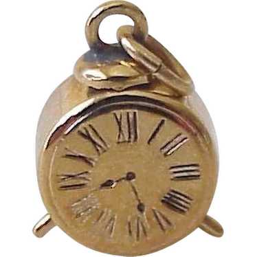 Alarm Clock Vintage Charm Three-Dimensional 14K G… - image 1