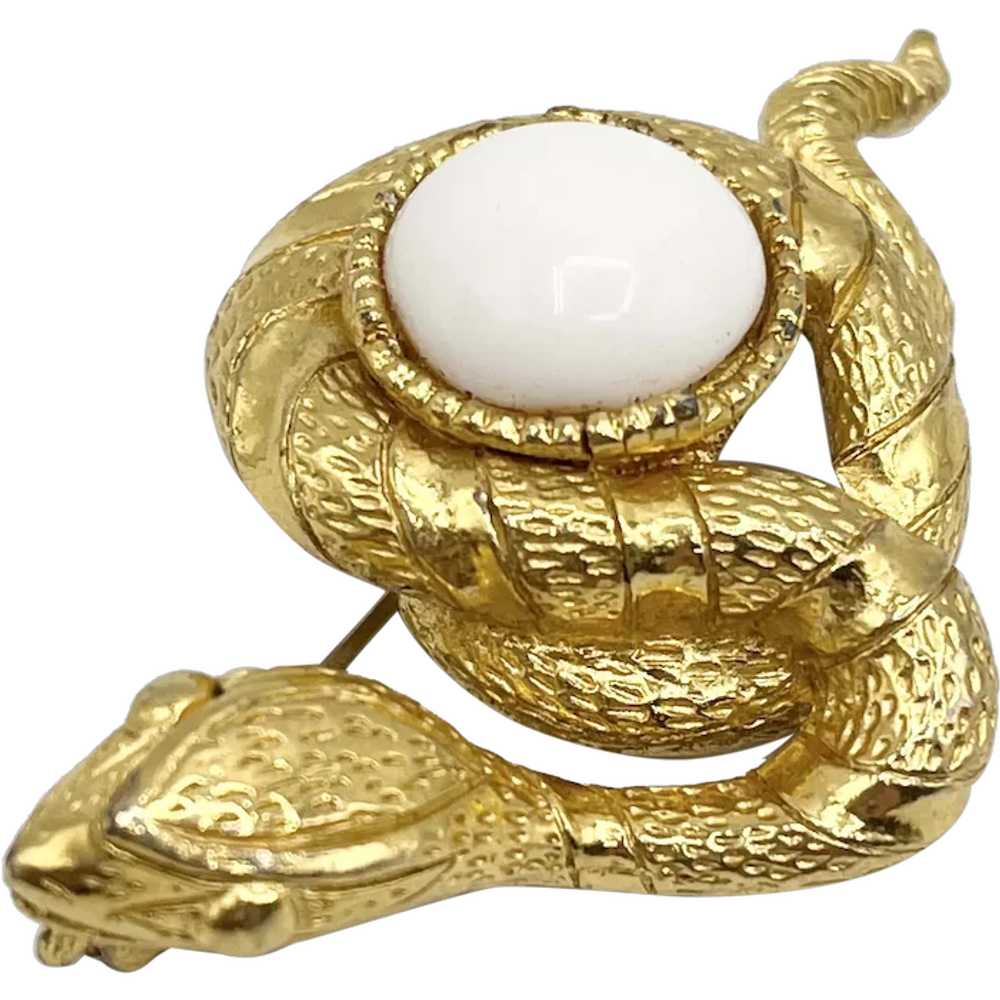 Vintage Snake Serpent Brooch Pin - image 1