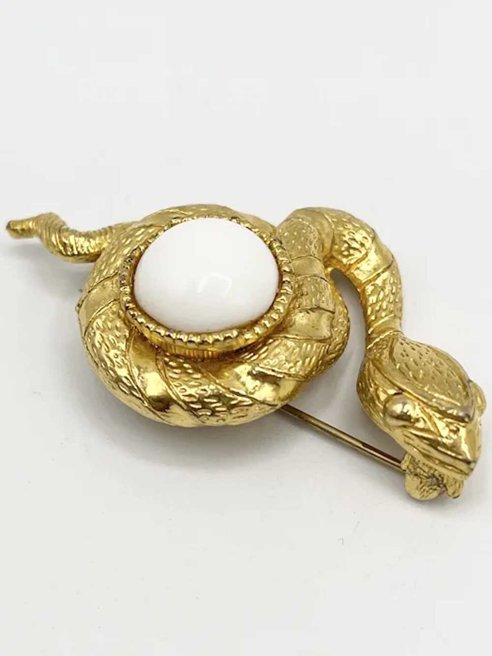 Vintage Snake Serpent Brooch Pin - image 2