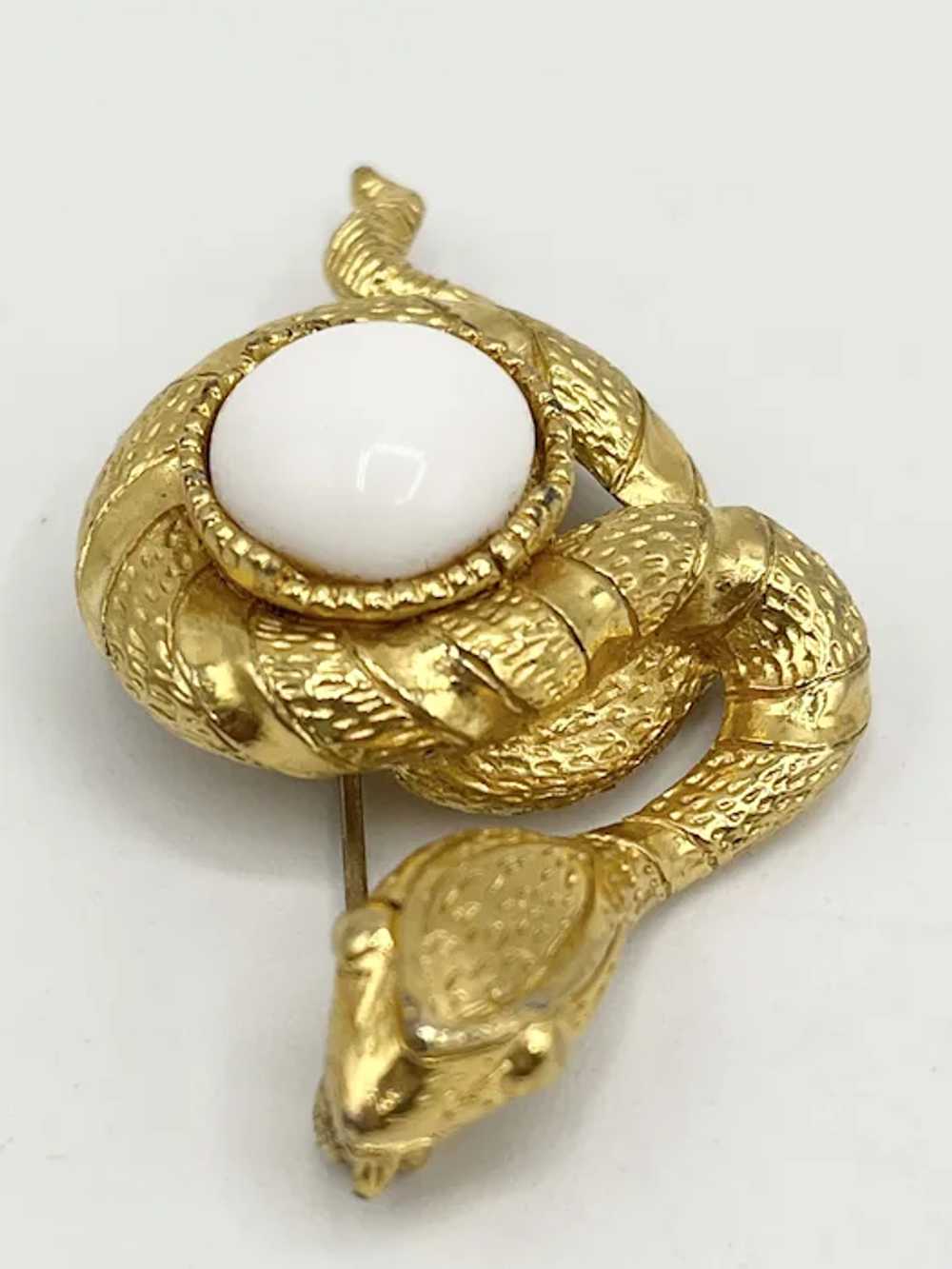 Vintage Snake Serpent Brooch Pin - image 3
