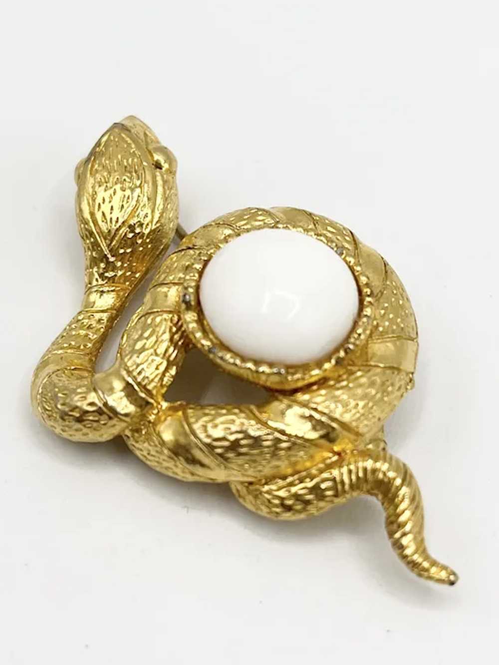 Vintage Snake Serpent Brooch Pin - image 4
