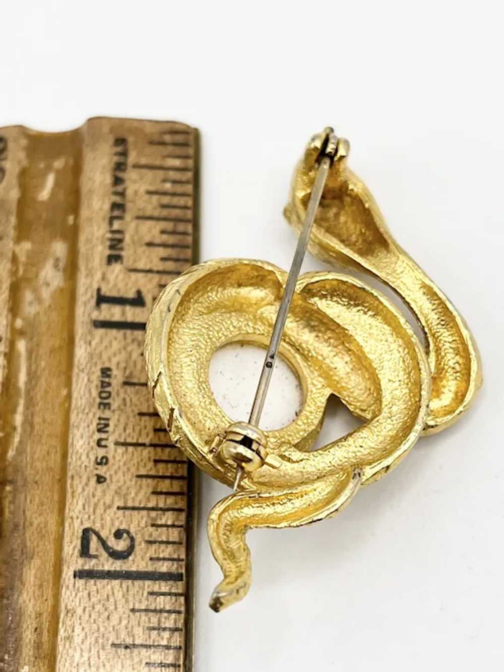 Vintage Snake Serpent Brooch Pin - image 5
