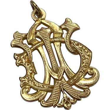Victorian Ornate Monogram Pendant TMD, 14K Gold Ha