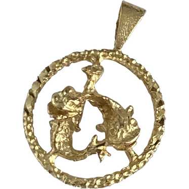 Large Rare Vintage Pisces Necklace, Boho Zodiac Charm, Cool