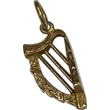 Musical Harp Vintage Charm 9K English Gold Three-… - image 1