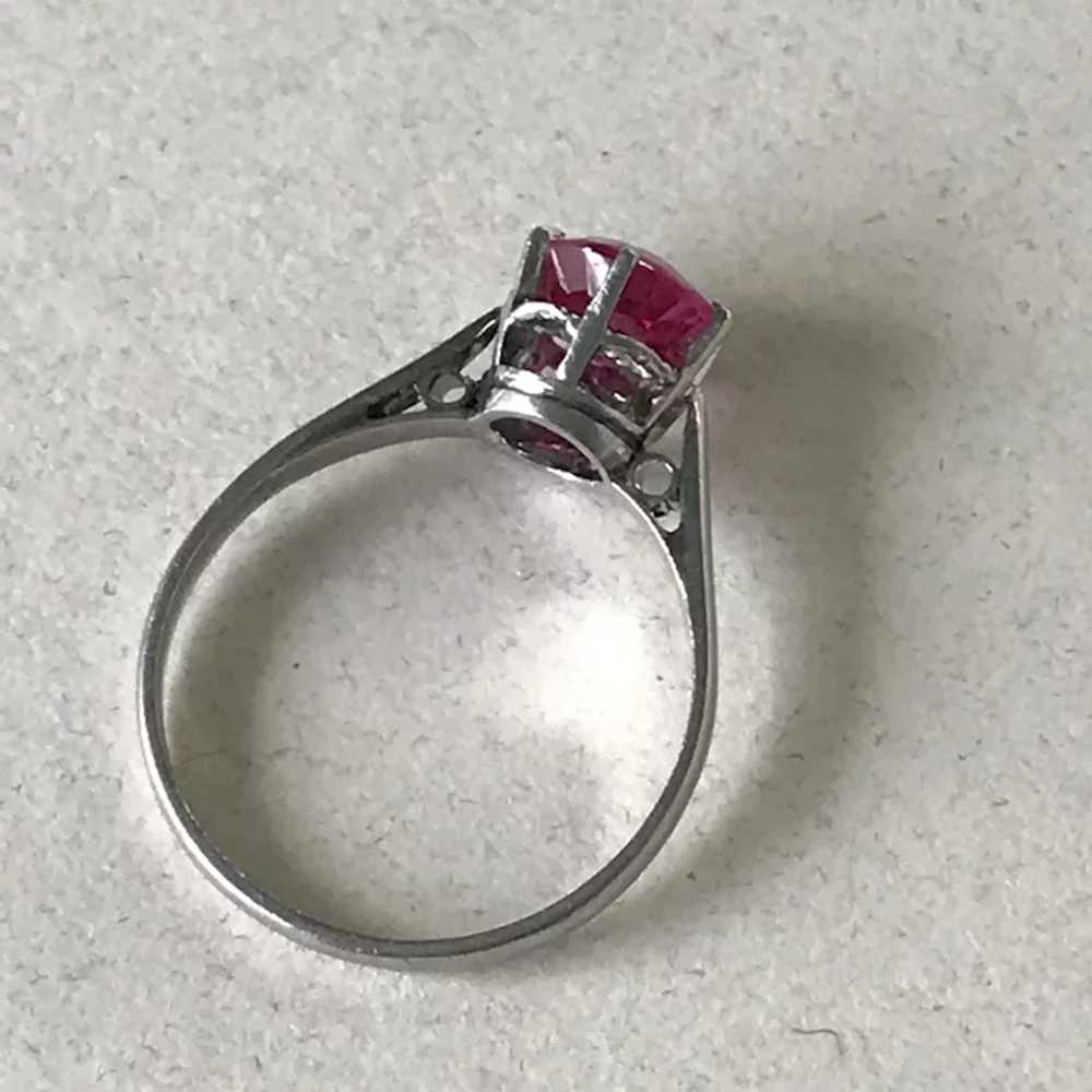 Vintage Ruby Solitaire Ring Platinum 1.20 Carat - image 5
