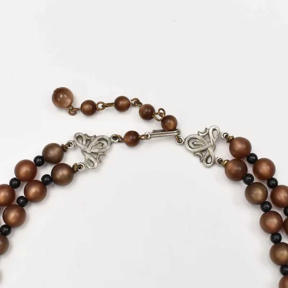 Chunky Coffee Brown Moonglow Lucite Bead Double S… - image 5