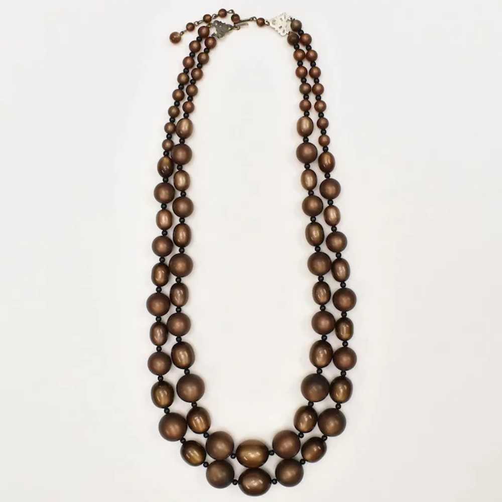 Chunky Coffee Brown Moonglow Lucite Bead Double S… - image 8