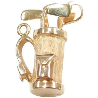 14k Gold Golf Bag and Clubs Charm