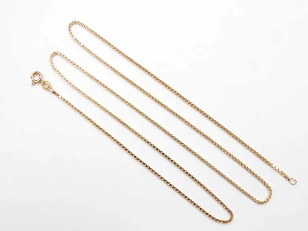 Long Box Chain Necklace 18k Gold - image 2