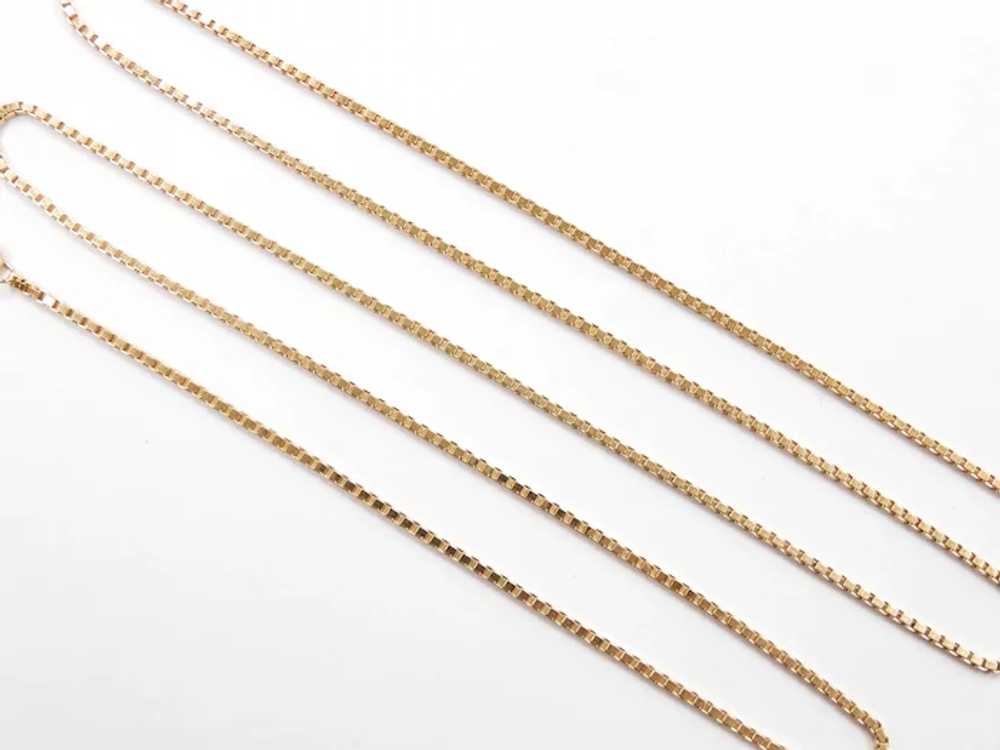 Long Box Chain Necklace 18k Gold - image 3