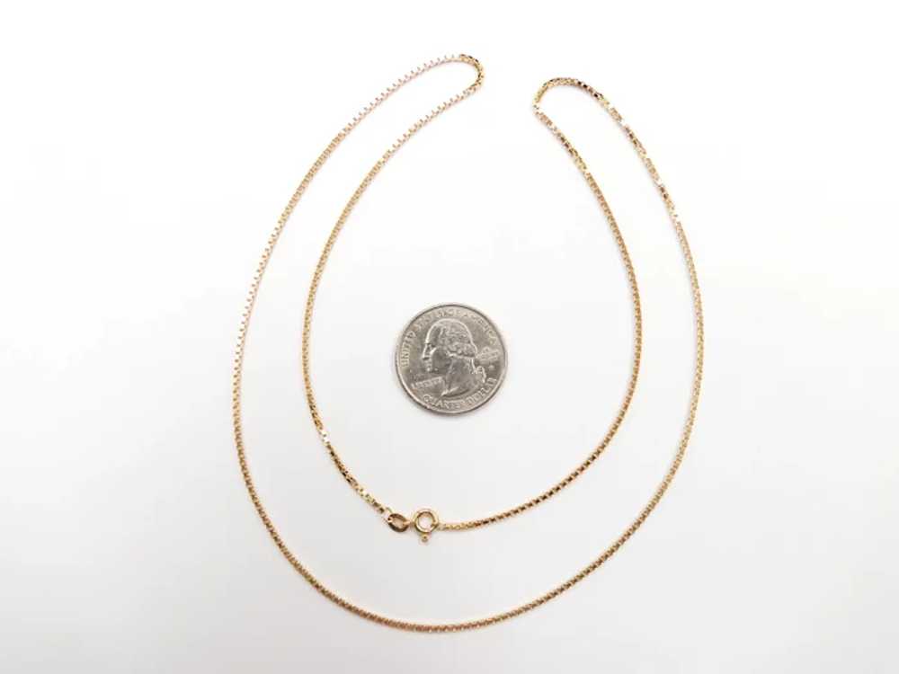 Long Box Chain Necklace 18k Gold - image 5