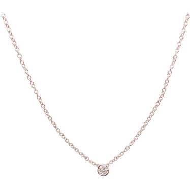 Diamond .25 Carat Solitaire Necklace 14k Rose Gold - image 1