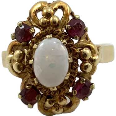 14kt Gold, Opal & Ruby Women's Ring - image 1