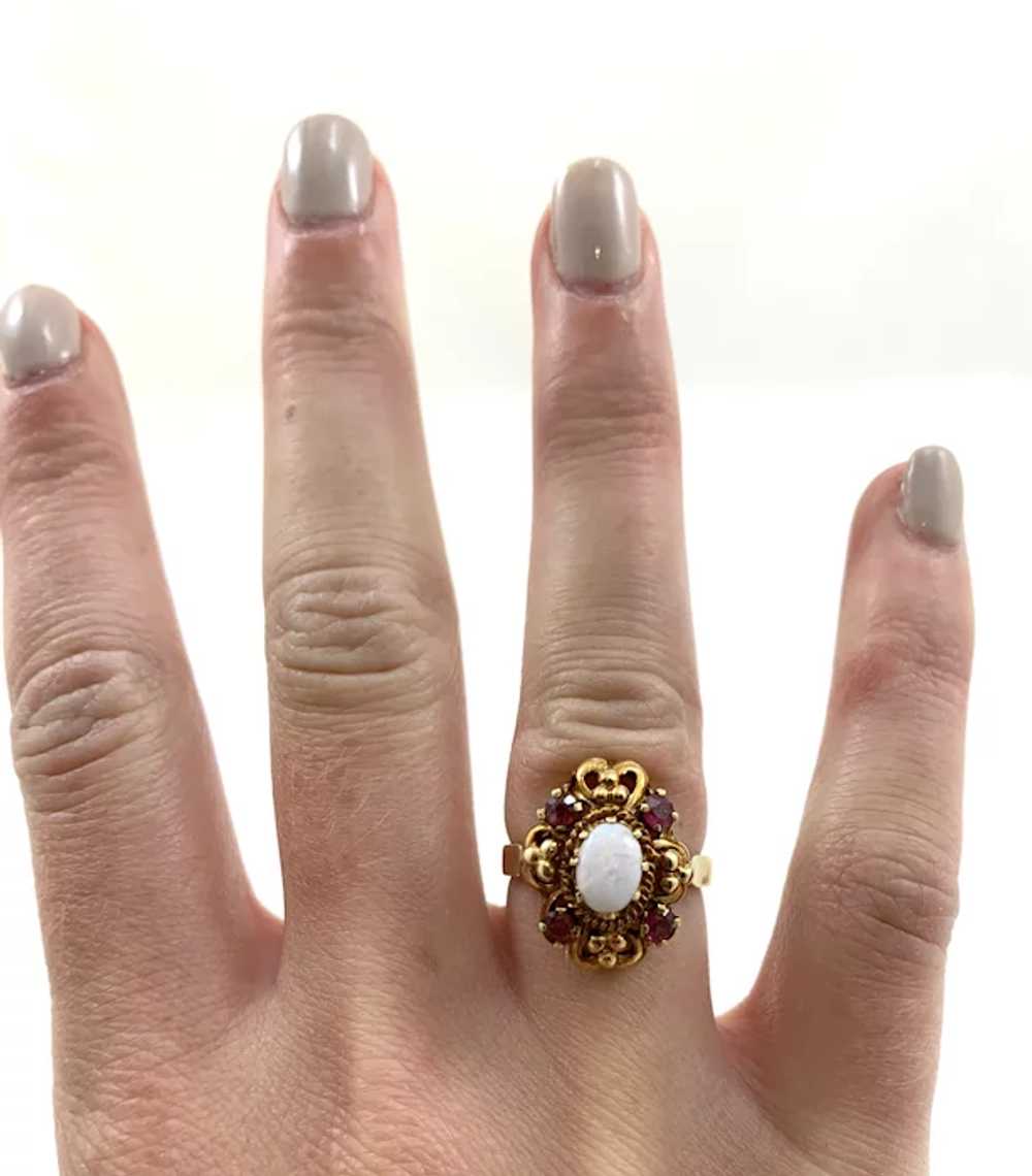 14kt Gold, Opal & Ruby Women's Ring - image 2